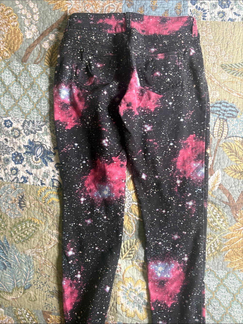 Lovesick Black & Pink Galaxy Print Kids Leggings - Picture 5 of 6